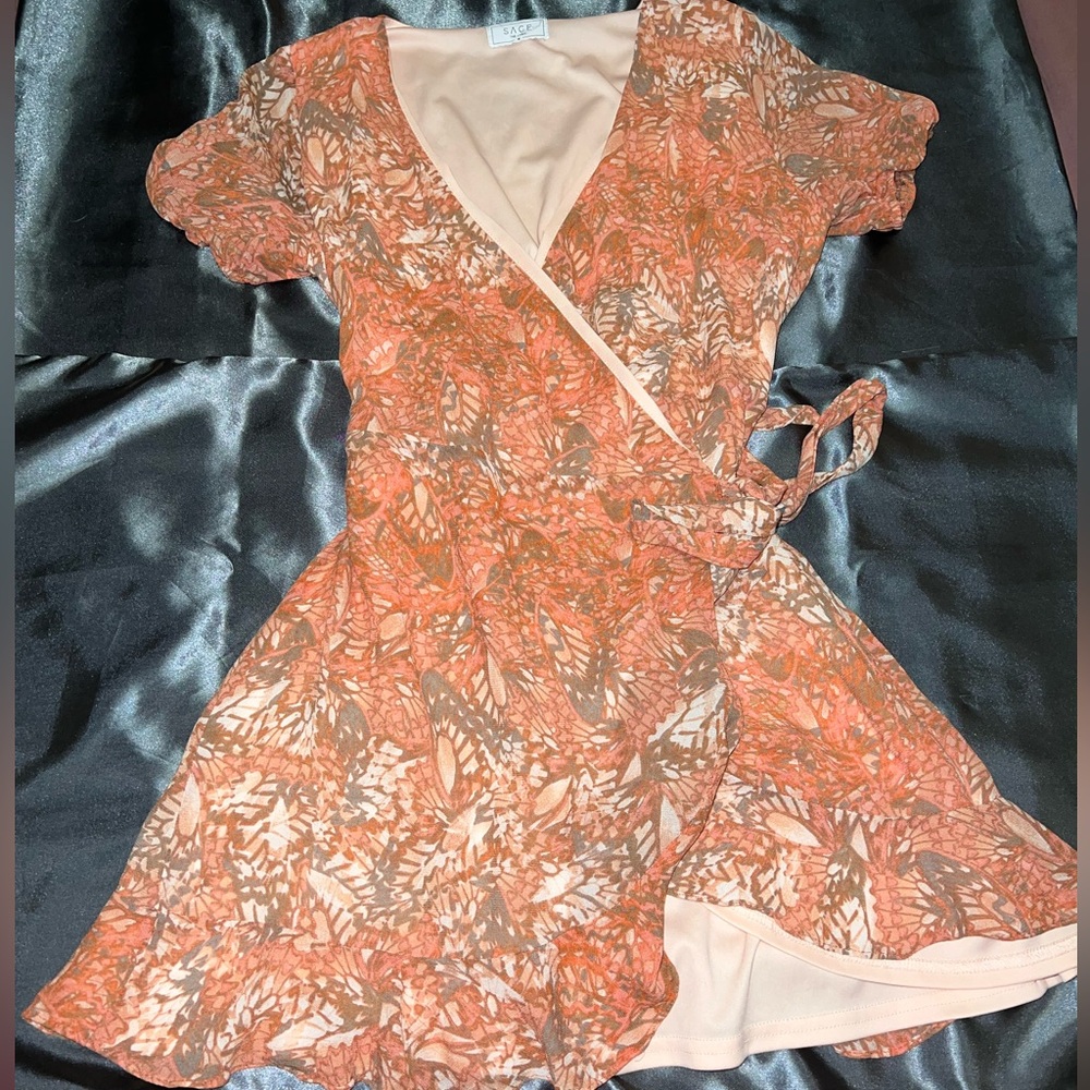 Peach Wrap Dress from Sage the Label  (M)